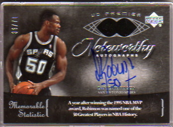 2007-08 Upper Deck Premier Noteworthy #NWDR David Robinson/71