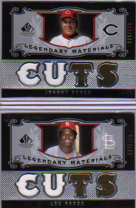 2007 SP Legendary Cuts Legendary Materials Dual #JB2 Johnny Bench/125