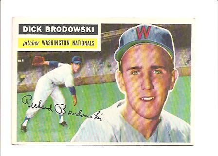 1956 Topps #157 Dick Brodowski EXMT Actual scan