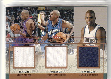 2003-04 Fleer Mystique Rare Finds Jerseys Triple #VJA Vince Carter/Jerry Stackhouse/Antawn Jamison