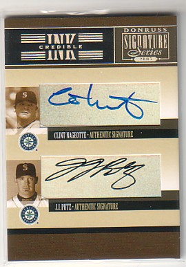 2005 Donruss Signature INKcredible Combos #34 Clint Nageotte/J.J. Putz T4