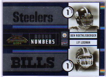 2004 Playoff Contenders Round Numbers Blue #RN2 Ben Roethlisberger/J.P. Losman