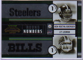 2004 Playoff Contenders Round Numbers Green #RN2 Ben Roethlisberger/J.P. Losman