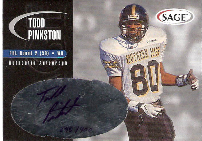 2000 SAGE Autographs Silver #A33 Todd Pinkston/400