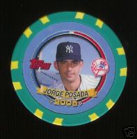 2005 Topps Pack Wars Collector Chips Green #JP Jorge Posada