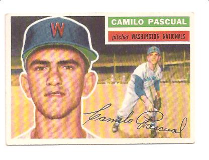 1956 Topps #98 Camilo Pascual EX Actual scan