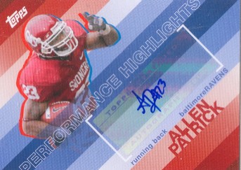 2008 Topps Performance Highlights Autographs #THAAP Allen Patrick D