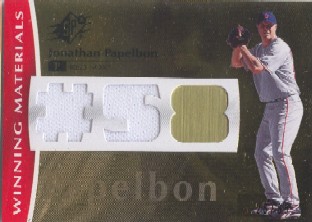 2008 SPx Winning Materials Dual Jersey Number #PA Jonathan Papelbon