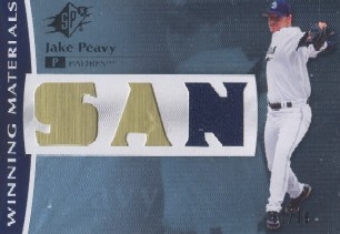 2008 SPx Winning Materials Team Initials 99 #JP Jake Peavy