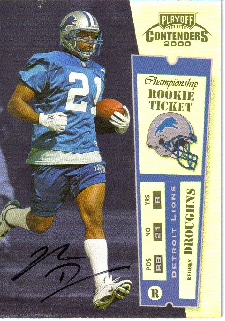 2000 Playoff Contenders Championship Ticket #132 Reuben Droughns AU
