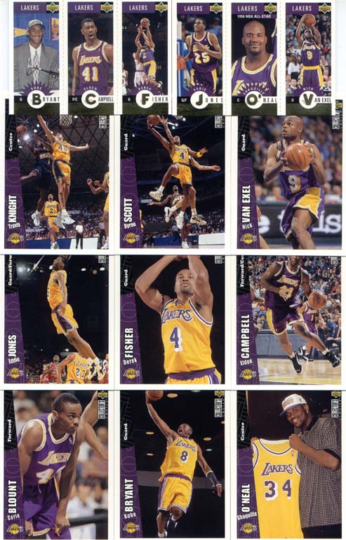 Los Angeles Lakers 1996-97 Upper Deck Collector's Choice L.A. Edition Team Set w/ Kobe Bryant RC   