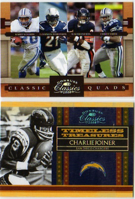 2008 Donruss Classics Classic Quads Silver Holofoil #7 Barry Sanders/LaDainian Tomlinson/Walter Payton/Emmitt Smith