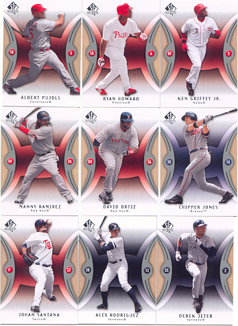 2007 Sp Authentic Complete Base Set 1-100 w/ Ken Griffey Jr Derek Jeter Alex Rodriguez Ryan Howard Albert Pujols Manny Ramirez Chipper Jones  