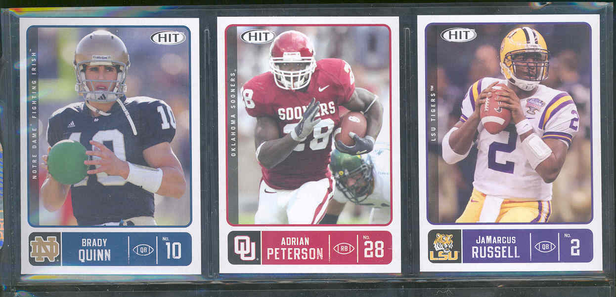 2007 Sage Hit Complete Set 1-61 w/ Adrain Peterson Vikings Brady Quinn JaMarcus Russell Rookie Cards Low Shipping Cost!! 