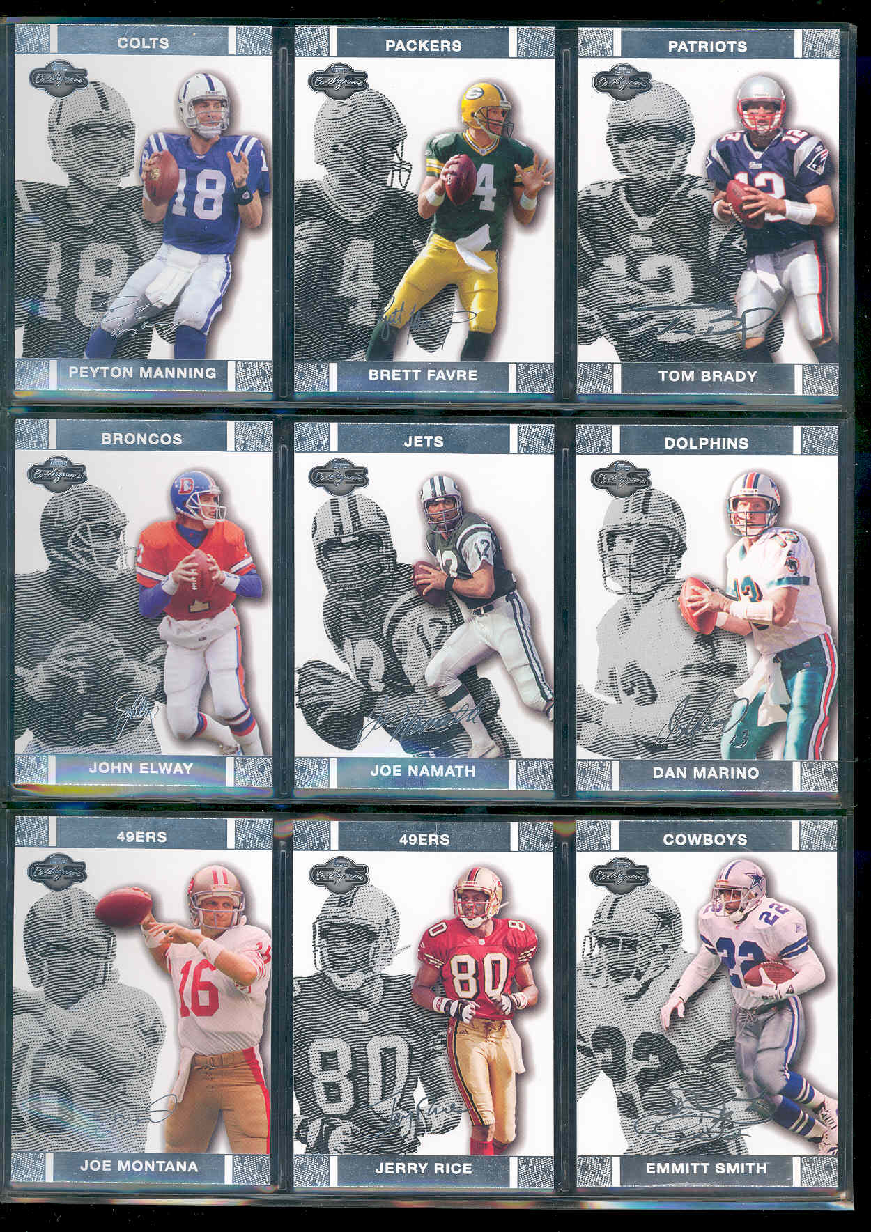 2007 Topps Co-signers Set 1-50 w/ Peyton Manning Brett Favre Tom Brady John Elway Joe Namath Dan Marino Jerry Rice Emmitt Smith Joe Montana Low Shipping Cost!