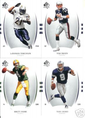 2007 Sp Authentic Football Complete Set 1-100 Loaded w/ Stars like Brett Favre Tony Romo Tom Brady Tomlinson Reggie Bush and other Low Shipping Cost