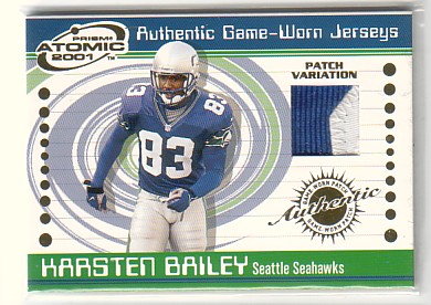2001 Pacific Prism Atomic Jersey Patches #88 Karsten Bailey