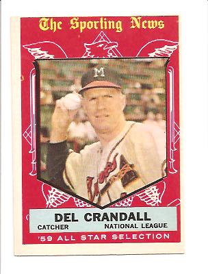 1959 Topps #567 Del Crandell AS EX Actual scan