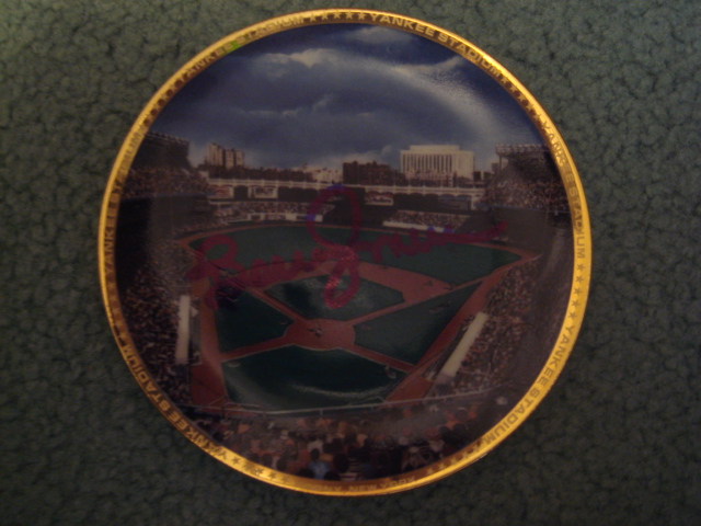 Bobby Murcer Yankee Stadium Autographed 1989 Sports Impressions Mini Plate By Robert Stephen Simon With COA