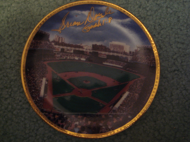 Brian Doyle Yankee Stadium Autographed 1989 Sports Impressions Mini Plate By Robert Stephen Simon With COA