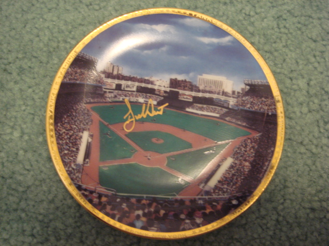 Bucky Dent Yankee Stadium Autographed 1989 Sports Impressions Mini Plate By Robert Stephen Simon With COA