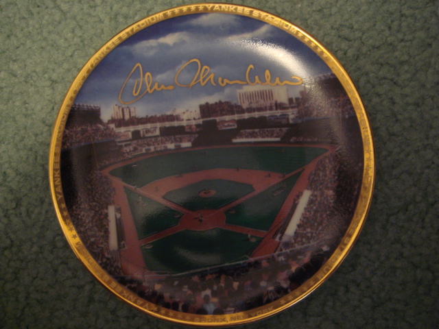 Chris Chambliss Yankee Stadium Autographed 1989 Sports Impressions Mini Plate By Robert Stephen Simon With COA