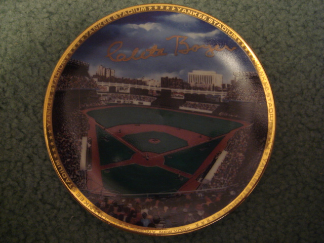 Clete Boyer Yankee Stadium Autographed 1989 Sports Impressions Mini Plate By Robert Stephen Simon With COA