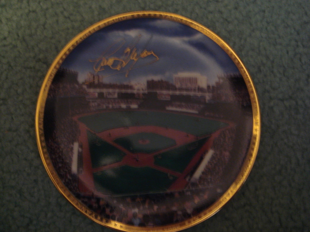 Curt Blefary Yankee Stadium Autographed 1989 Sports Impressions Mini Plate By Robert Stephen Simon With COA