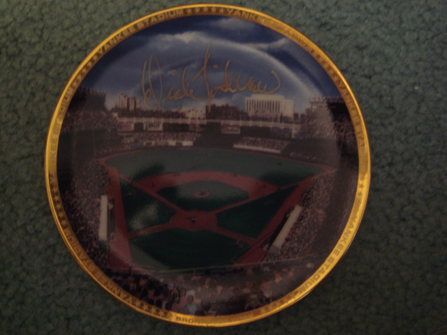 Dick Tidrow Yankee Stadium Autographed 1989 Sports Impressions Mini Plate By Robert Stephen Simon With COA