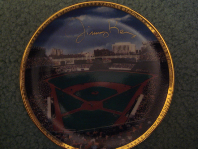 Jimmy Key Yankee Stadium Autographed 1989 Sports Impressions Mini Plate By Robert Stephen Simon With COA