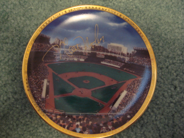 Matt Nokes Yankee Stadium Autographed 1989 Sports Impressions Mini Plate By Robert Stephen Simon With COA