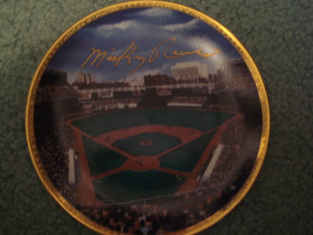 Mickey Rivers Yankee Stadium Autographed 1989 Sports Impressions Mini Plate By Robert Stephen Simon With COA
