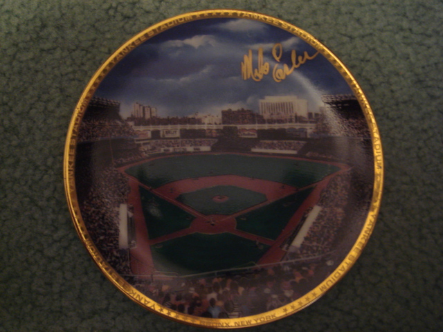 Mike Easler Yankee Stadium Autographed 1989 Sports Impressions Mini Plate By Robert Stephen Simon With COA