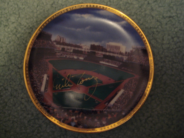 Mike Torrez Yankee Stadium Autographed 1989 Sports Impressions Mini Plate By Robert Stephen Simon With COA