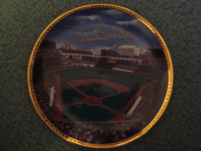 Paul Blair Yankee Stadium Autographed 1989 Sports Impressions Mini Plate By Robert Stephen Simon With COA