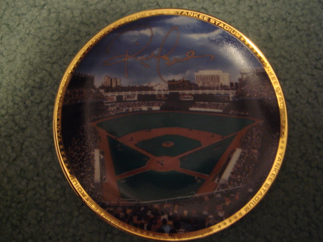 Rick Cerrone Yankee Stadium Autographed 1989 Sports Impressions Mini Plate By Robert Stephen Simon With COA