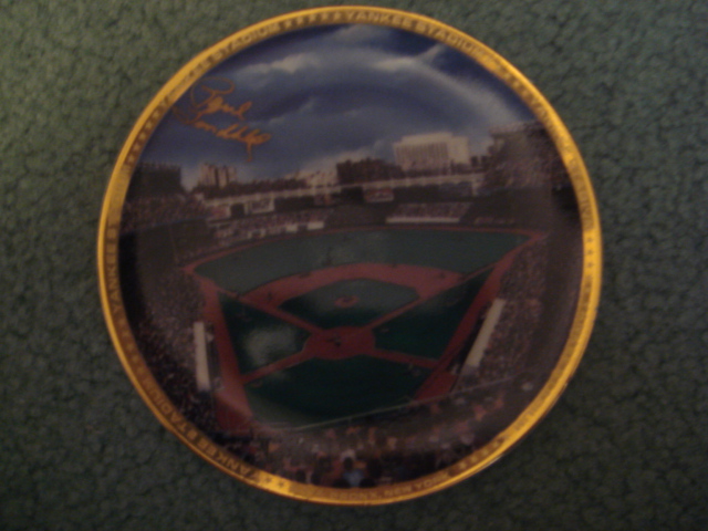 Paul Lindblad Yankee Stadium Autographed 1989 Sports Impressions Mini Plate By Robert Stephen Simon With COA