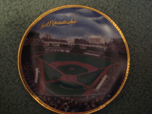 Scott Kamienecki Yankee Stadium Autographed 1989 Sports Impressions Mini Plate By Robert Stephen Simon With COA