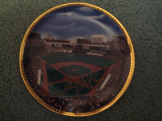 Sterling Hitchcock Yankee Stadium Autographed 1989 Sports Impressions Mini Plate By Robert Stephen Simon With COA