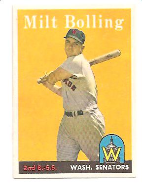 1958 Topps #188 Milt Bolling EXMT Actual scan