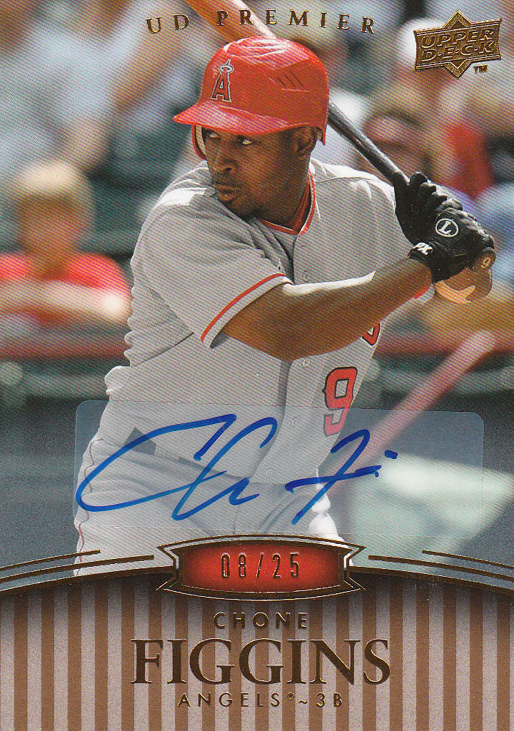 2008 Upper Deck Premier Autograph Parallel #157 Chone Figgins/25