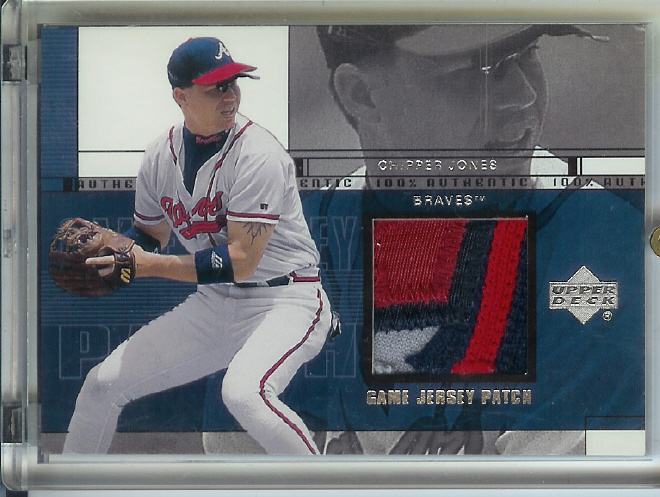 2001 Upper Deck Game Jersey Patch #PCJ Chipper Jones S2