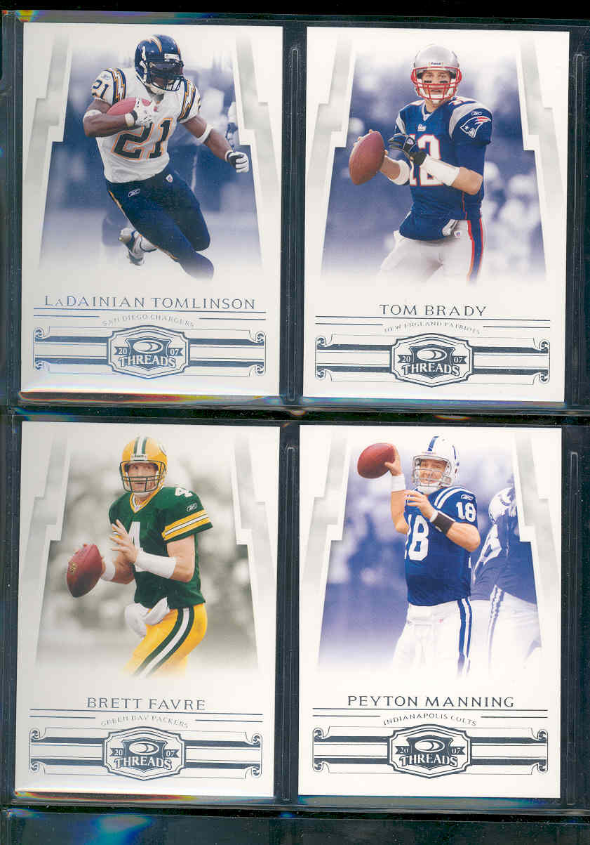 2007 Donruss Threads Set 1-150 w/ Brett Favre Tony Romo Ben Rothlisberger Eli Manning , Tomlinson , Brees , Tom Brady Low Shipping!  