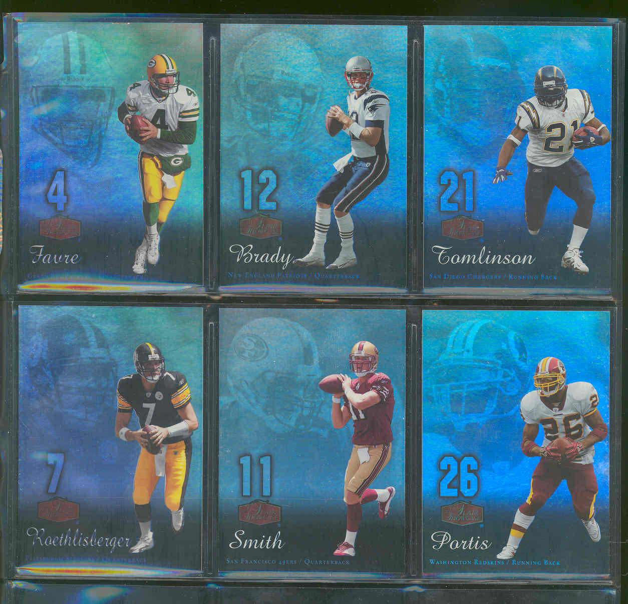 2006 Flair Showcase Set 1-100 w/ Peyton Manning Brett Favre Tom Brady Tomlinson Rothlisberger Alex Smith and others Loaded 