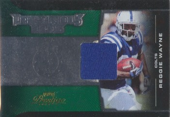 2008 Playoff Prestige Prestigious Pros Materials Green #41 Reggie Wayne