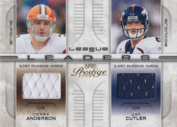 2008 Playoff Prestige League Leaders Materials #5 Derek Anderson/Jay Cutler
