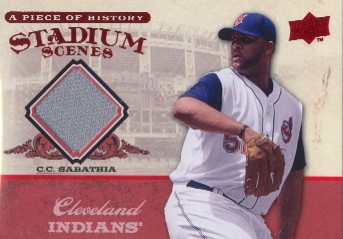 2008 UD A Piece of History Stadium Scenes Jersey Red #SS20 C.C. Sabathia