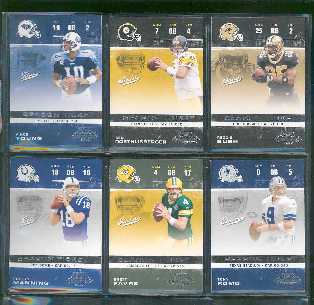 2007 Playoff contenders Set 1-100 w/ Brett Favre Tony Romo Vince Young Reggie Bush Peyton Manning Tony Romo and others 
