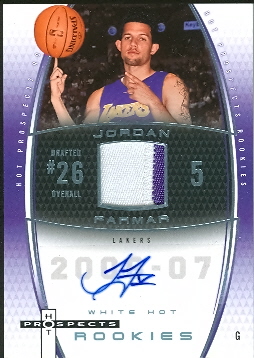 2006-07 Fleer Hot Prospects White Hot #82 Jordan Farmar JSY AU