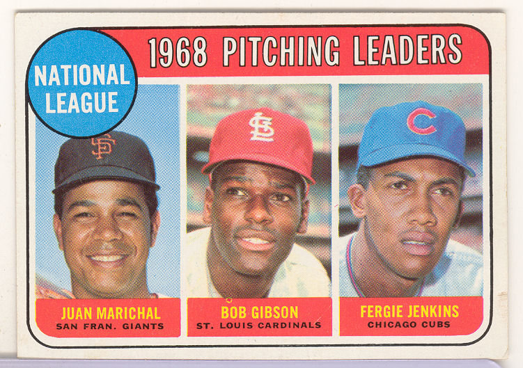 1969 Topps #10 NL Pitching Leaders/Juan Marichal/Bob Gibson/Fergie Jenkins
